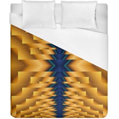 Plaid Blue Gold Wave Chevron Duvet Cover (California King Size)