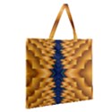 Plaid Blue Gold Wave Chevron Zipper Large Tote Bag View2