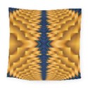 Plaid Blue Gold Wave Chevron Square Tapestry (Large) View1