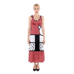 Sushi Cat Japanese Food Sleeveless Maxi Dress