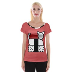 Sushi Cat Japanese Food Women s Cap Sleeve Top by Mariart