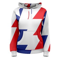 Three Colors Blue White Line Star Women s Pullover Hoodie by Mariart