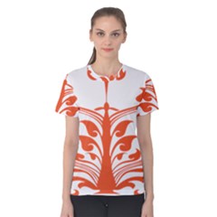 Tree Leaf Flower Orange Sexy Star Women s Cotton Tee