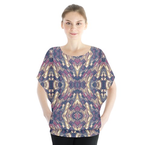 Multicolored Modern Geometric Pattern Blouse by dflcprintsclothing