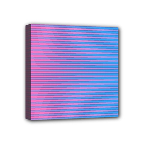 Turquoise Pink Stripe Light Blue Mini Canvas 4  X 4  by Mariart