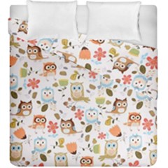 Cute Owl Duvet Cover Double Side (king Size) by Nexatart