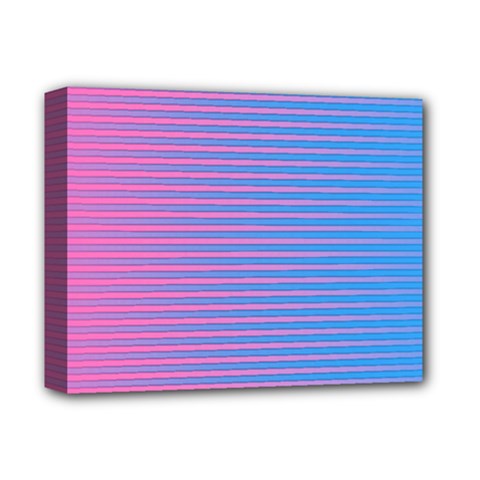 Turquoise Pink Stripe Light Blue Deluxe Canvas 14  X 11  by Mariart