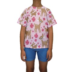 Preety Deer Cute Kids  Short Sleeve Swimwear by Nexatart