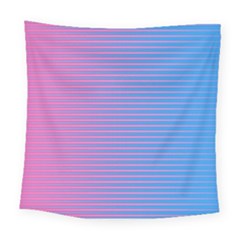 Turquoise Pink Stripe Light Blue Square Tapestry (large)