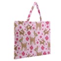 Preety Deer Cute Zipper Large Tote Bag View2