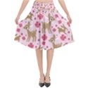 Preety Deer Cute Flared Midi Skirt View1