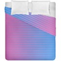Turquoise Pink Stripe Light Blue Duvet Cover Double Side (California King Size) View1