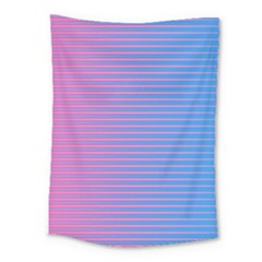 Turquoise Pink Stripe Light Blue Medium Tapestry