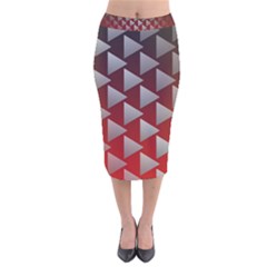 Netflix Play Button Pattern Velvet Midi Pencil Skirt by Nexatart