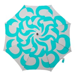 Hindu Om Symbol (cyan) Hook Handle Umbrellas (large) by abbeyz71