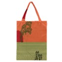Sunset Orange Green Tree Sun Red Polka Classic Tote Bag View1