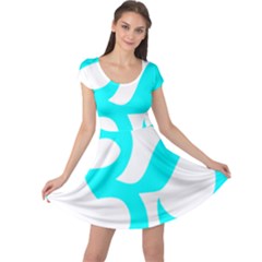 Hindu Om Symbol (cyan) Cap Sleeve Dresses by abbeyz71