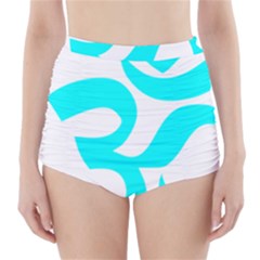 Hindu Om Symbol (cyan) High-waisted Bikini Bottoms by abbeyz71