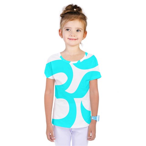 Hindu Om Symbol (cyan) Kids  One Piece Tee by abbeyz71