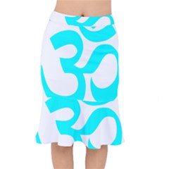 Hindu Om Symbol (cyan) Mermaid Skirt by abbeyz71