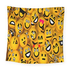 Smileys Linus Face Mask Cute Yellow Square Tapestry (large)