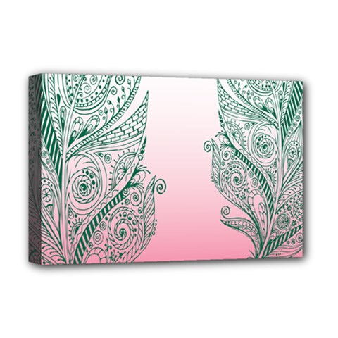 Toggle The Widget Bar Leaf Green Pink Deluxe Canvas 18  X 12  