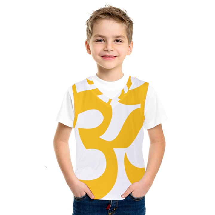 Hindu Om Symbol (Gold) Kids  SportsWear