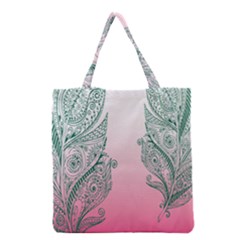 Toggle The Widget Bar Leaf Green Pink Grocery Tote Bag by Mariart