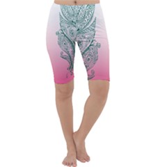 Toggle The Widget Bar Leaf Green Pink Cropped Leggings 