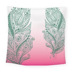 Toggle The Widget Bar Leaf Green Pink Square Tapestry (large)