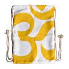 Hindu Gold Symbol (gold) Drawstring Bag (large) by abbeyz71