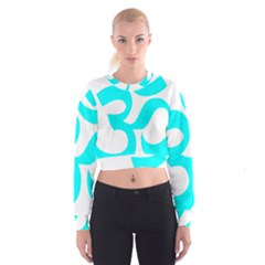 Aum Om Cyan Cropped Sweatshirt by abbeyz71