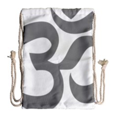 Hindu Om Symbol (dark Gray)  Drawstring Bag (large) by abbeyz71