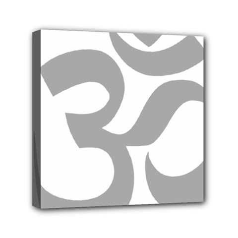 Hindu Om Symbol (light Gray) Mini Canvas 6  X 6  by abbeyz71