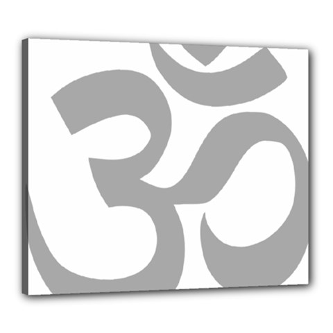 Hindu Om Symbol (light Gray) Canvas 24  X 20  by abbeyz71