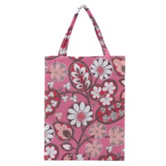 Pink Flower Pattern Classic Tote Bag by Nexatart