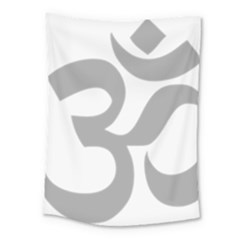 Hindu Om Symbol (light Gray) Medium Tapestry by abbeyz71