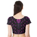 Wonderful Jungle Flowers In The Dark Short Sleeve Crop Top (Tight Fit) View2