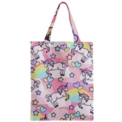 Unicorn Rainbow Zipper Classic Tote Bag by Nexatart