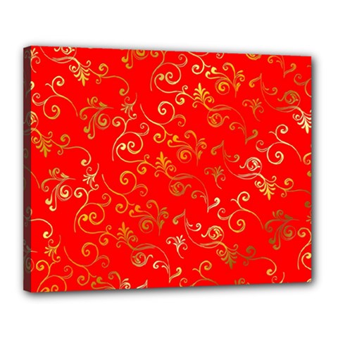 Golden Swrils Pattern Background Canvas 20  X 16 