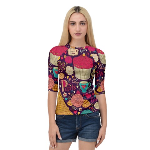 Cute Colorful Doodles Colorful Cute Doodle Paris Quarter Sleeve Tee by Nexatart