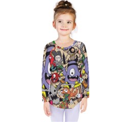 Hipster Wallpaper Pattern Kids  Long Sleeve Tee