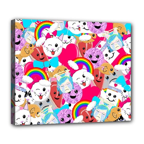 Cute Cartoon Pattern Deluxe Canvas 24  X 20   by Nexatart