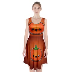 Simple Orange Pumpkin Cute Halloween Racerback Midi Dress by Nexatart