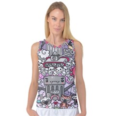 0 Sad War Kawaii Doodle Women s Basketball Tank Top by Nexatart