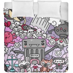 0 Sad War Kawaii Doodle Duvet Cover Double Side (King Size)