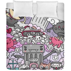 0 Sad War Kawaii Doodle Duvet Cover Double Side (California King Size)