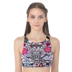 0 Sad War Kawaii Doodle Tank Bikini Top