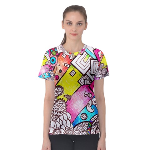 Beautiful Colorful Doodle Women s Sport Mesh Tee by Nexatart