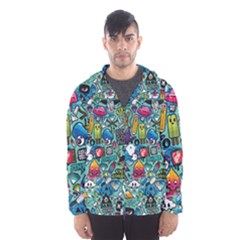 Colorful Drawings Pattern Hooded Wind Breaker (men) by Nexatart